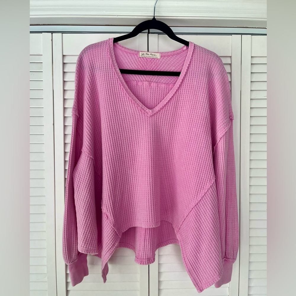 Free People Waffle Knit Thermal Top